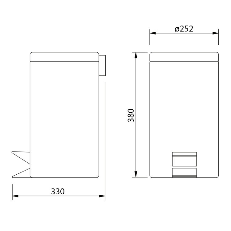 SIMPLE LINE odpadkový koš kulatý 12l, nerez lesk