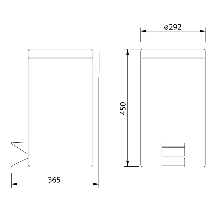 SIMPLE LINE odpadkový koš kulatý 20l, nerez lesk