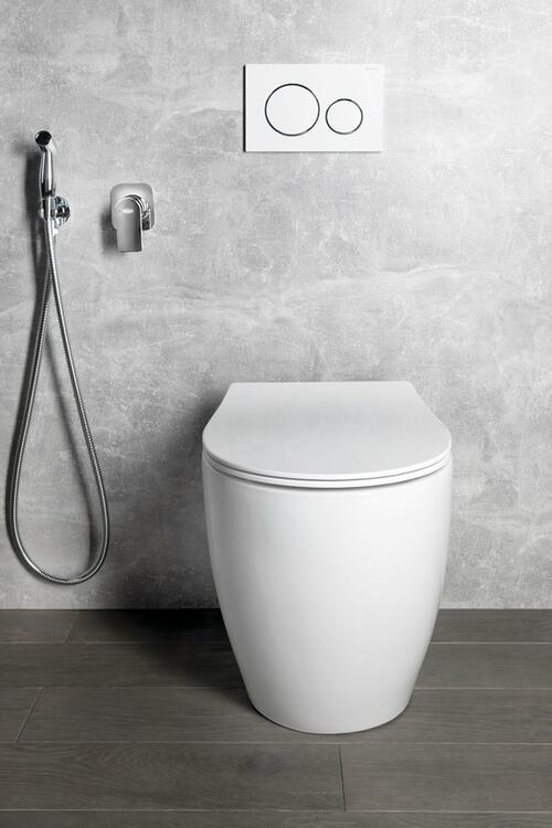 SENTIMENTI WC mísa stojící, Rimless, 36x52 cm, spodní/zadní odpad, bílá