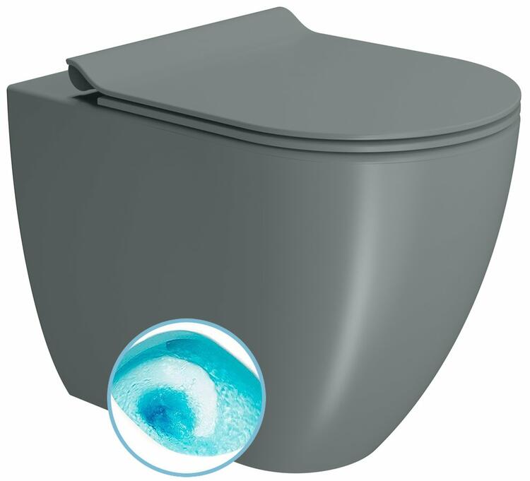 PURA WC mísa stojící, Swirlflush, 36x55cm, spodní/zadní odpad, agave dual-mat