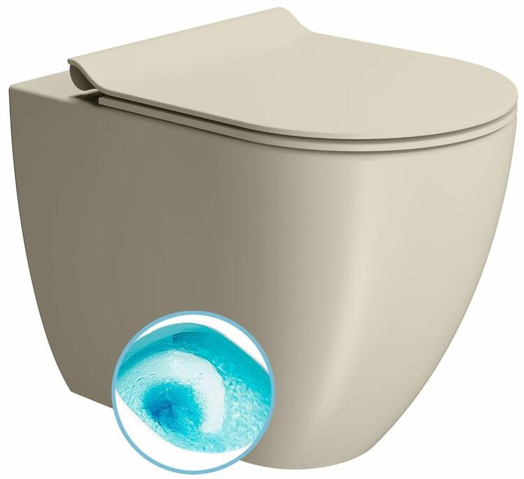 PURA WC mísa stojící, Swirlflush, 36x55cm, spodní/zadní odpad, creta dual-mat