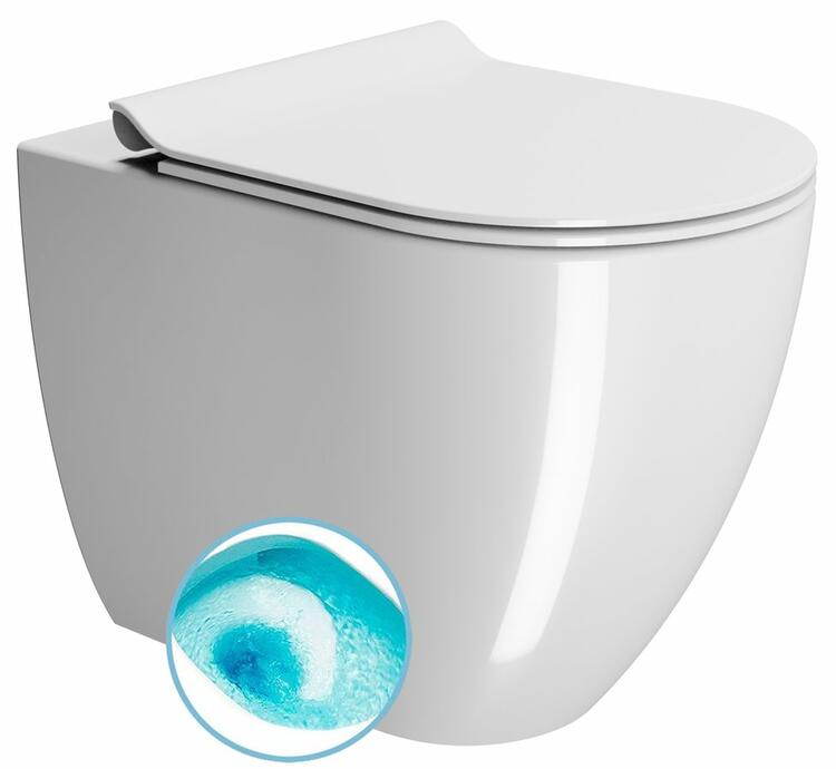 PURA WC mísa stojící, Swirlflush, 36x55cm, spodní/zadní odpad, bílá ExtraGlaze
