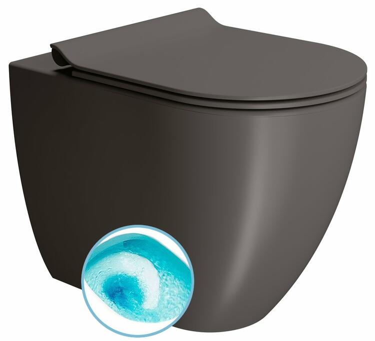 PURA WC mísa stojící, Swirlflush, 36x55cm, spodní/zadní odpad, bistro dual-mat