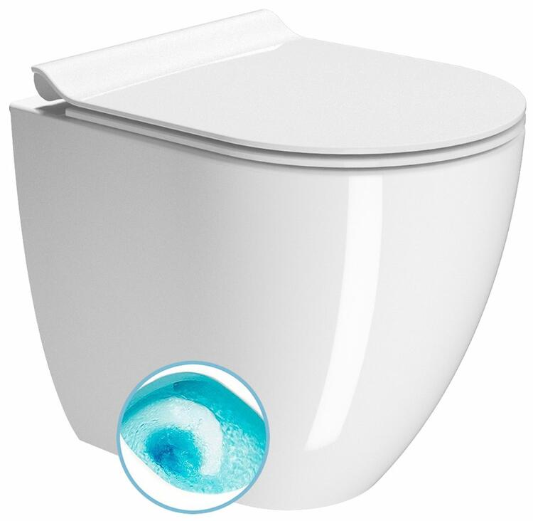 PURA WC mísa stojící, Swirlflush, 36x50cm, spodní/zadní odpad, bílá ExtraGlaze