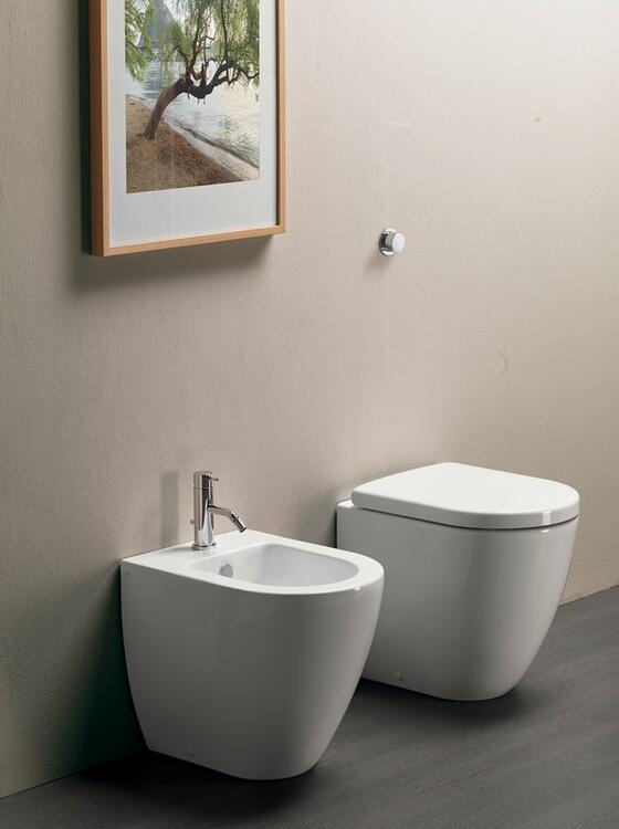 PURA WC mísa stojící, Swirlflush, 36x50cm, spodní/zadní odpad, bílá ExtraGlaze