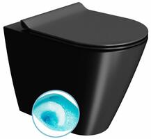 KUBE X WC mísa stojící, Swirlflush, 36x55cm, spodní/zadní odpad, černá dual-mat | Více - 