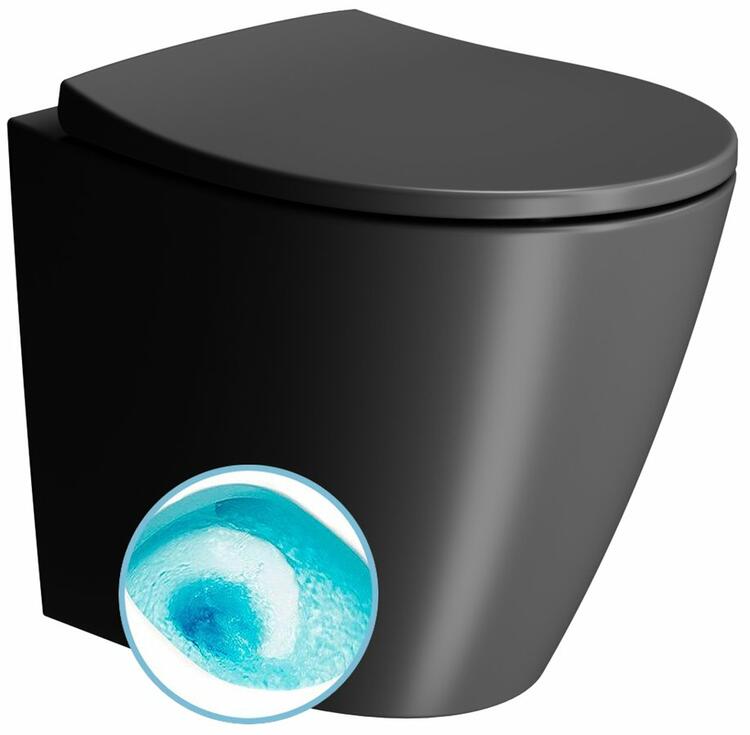 Stojící WC mísa swirlflush černá mat – GSI Modo 981026