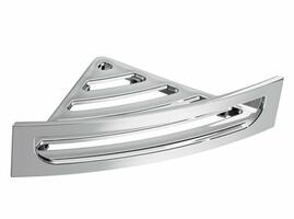 Rohová polička do sprchy s hrazdou, 230x75x230 mm, oblá, ABS/chrom | Více - 