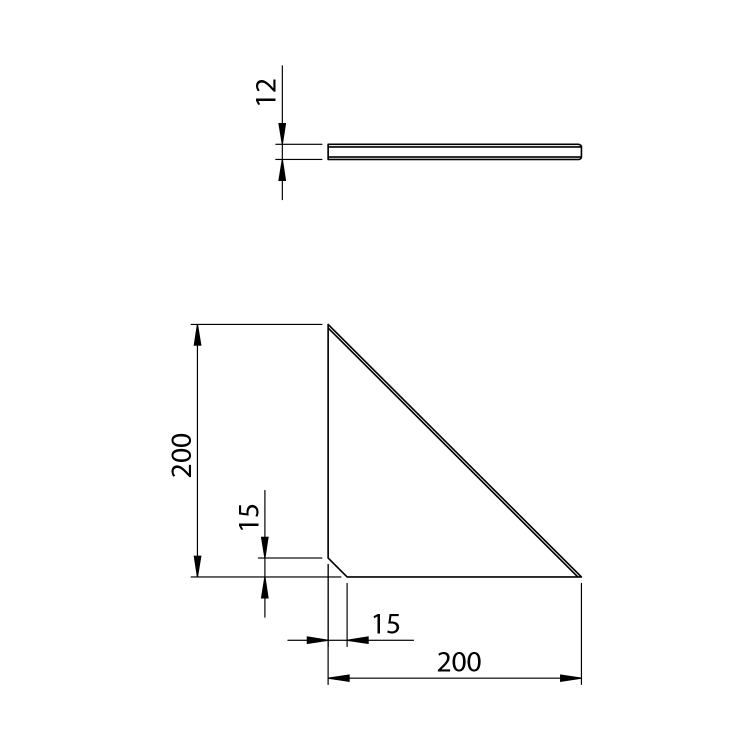 ABELINE rohová police rockstone 200x200mm, concrete