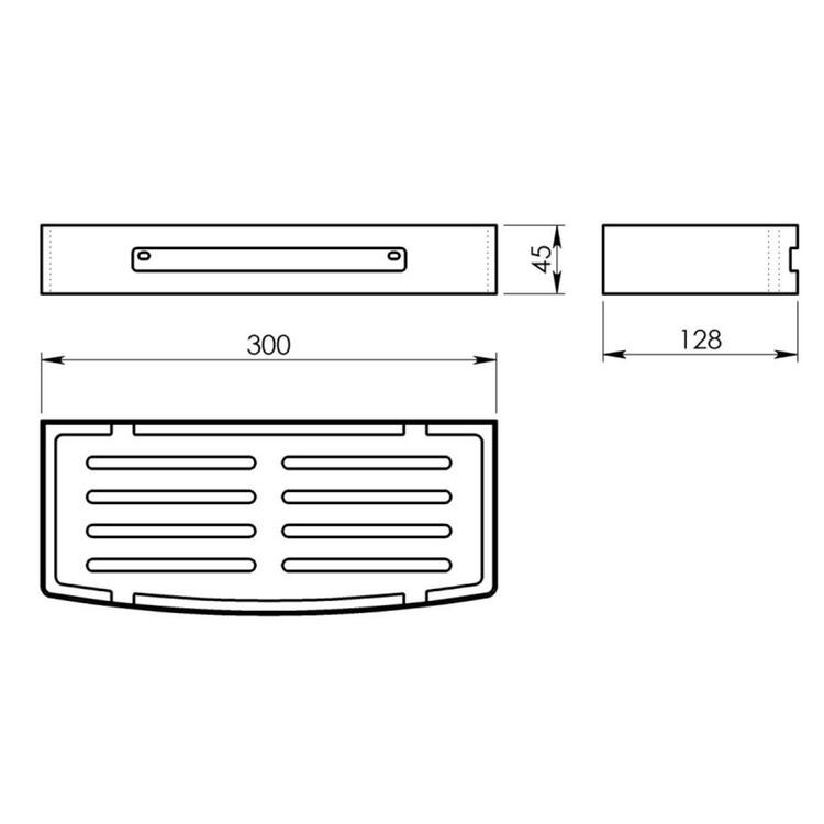 SMART polička do sprchy, 300x45x128mm, nerez mat