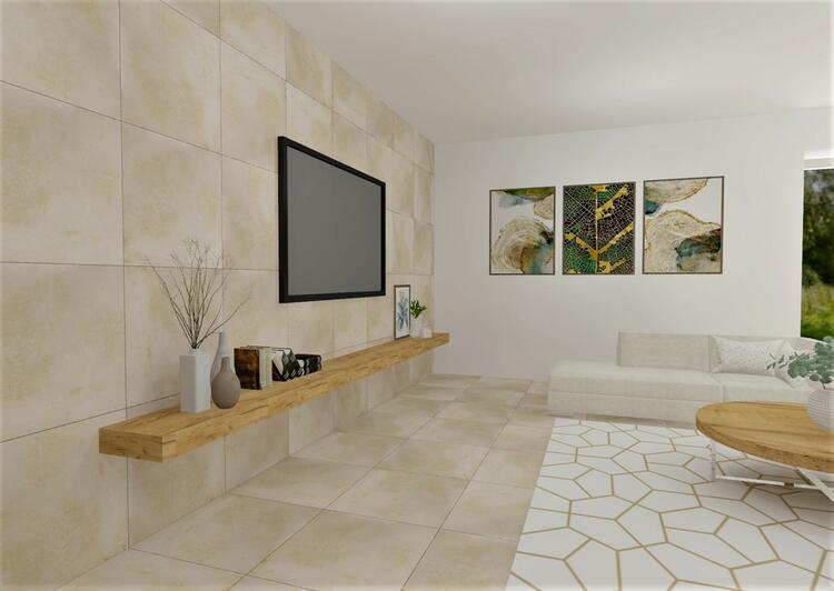 Interiérová dlažba imitace betonu 6060RO Beige 60x60 cm 1. jakost