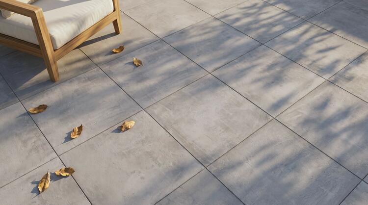 2cm dlažba na terasu imitace betonu Stark Grey 60x60x2 cm