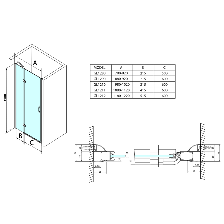 Sprchové dveře 120 cm chrom/transparent – Gelco Legro GL1212