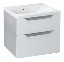 Umyvadlová skříňka 60×65×47,8 cm bílá/dub stříbrný – Sapho WAVE WA060-3011 | Více -