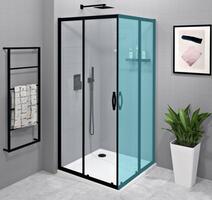 SIGMA SIMPLY BLACK sprchové dveře posuvné pro rohový vstup 800 mm, čiré sklo | Více - 