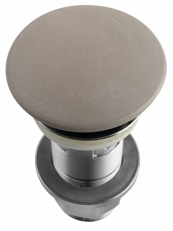Umyvadlová výpust 5/4“, click-clack, betonová zátka, 10-80mm, písková mat