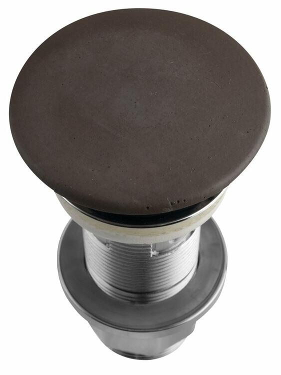Umyvadlová výpust 5/4“, click-clack, betonová zátka, 10-80mm, tmavě hnědá mat