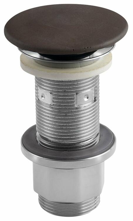Umyvadlová výpust 5/4“, click-clack, betonová zátka, 10-80mm, tmavě hnědá