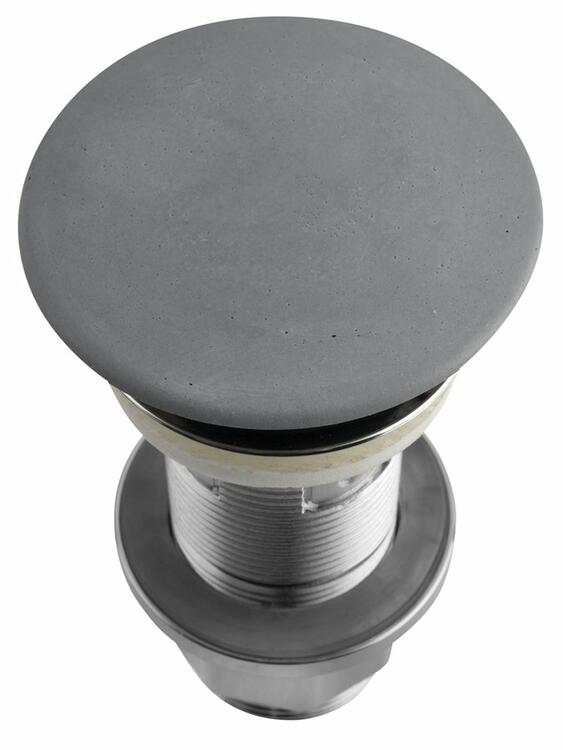 Umyvadlová výpust 5/4“, click-clack, betonová zátka, 10-80mm, šedá mat