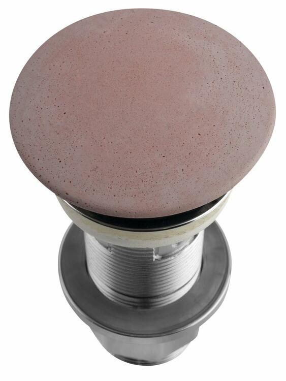 Umyvadlová výpust 5/4“, click-clack, betonová zátka, 10-80mm, růžová mat