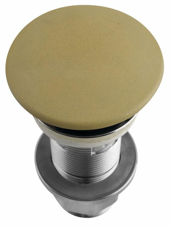 Umyvadlová výpust 5/4“, click-clack, betonová zátka, 10-80mm, žlutá mat