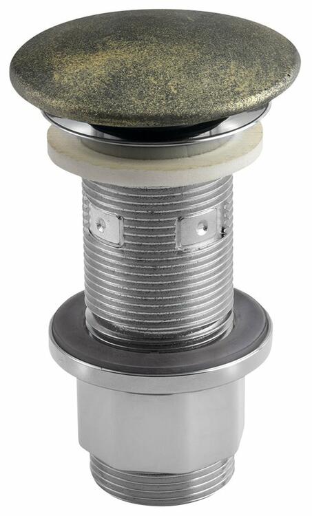 Umyvadlová výpust 5/4“, click-clack, betonová zátka, 10-80mm, zlato
