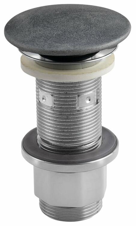 Umyvadlová výpust 5/4“, click-clack, betonová zátka, 10-80mm, stříbrná mat