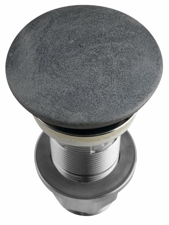 Umyvadlová výpust 5/4“, click-clack, betonová zátka, 10-80mm, stříbrná mat