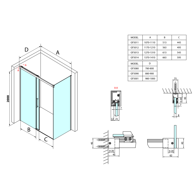 Sprchová stěna 100 cm chrom/transparent – Gelco Fondura GF5001