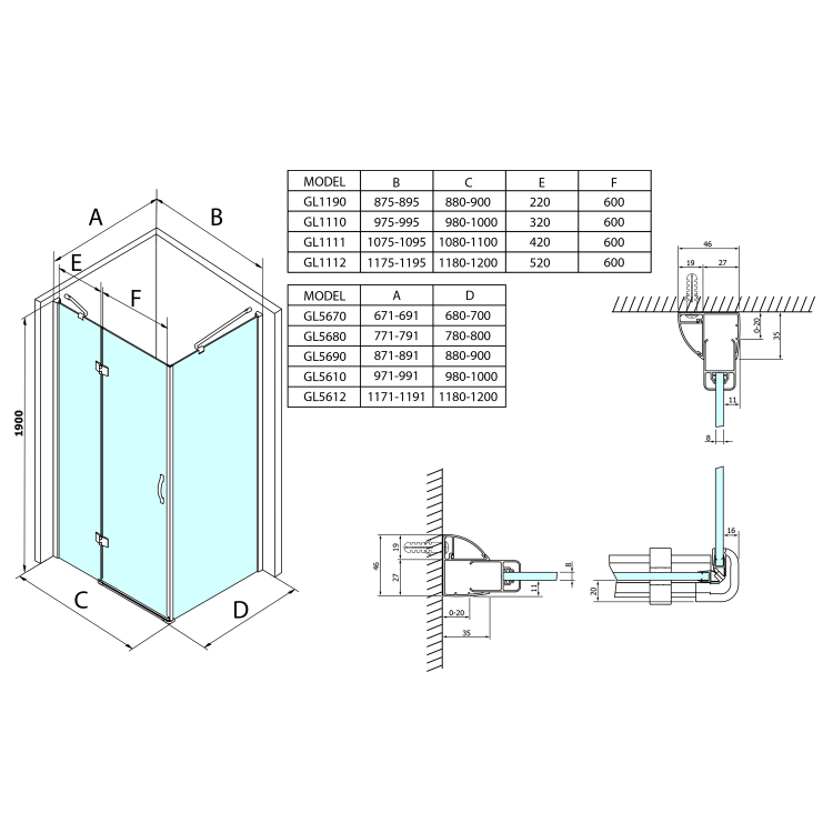 Sprchová stěna 120 cm chrom/transparent – Gelco Legro GL5612