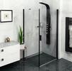 Sprchová stěna 80 cm černá/transparent – Polysan Zoom black ZL3280B