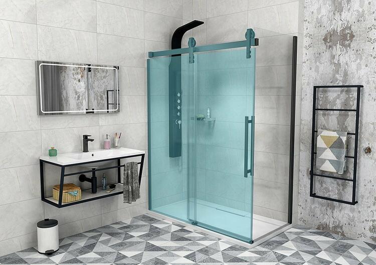 Sprchová stěna 90 cm černá mat/transparent – Gelco Volcano black GV3490