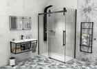 Sprchová stěna 90 cm černá mat/transparent – Gelco Volcano black GV3490