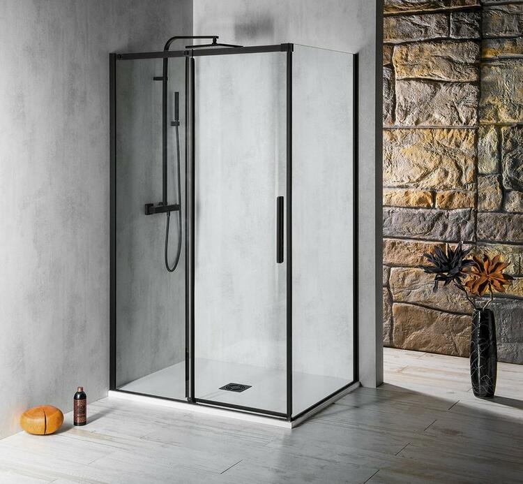 Sprchová stěna 80 cm černá/transparent – Polysan Altis black AL5912B