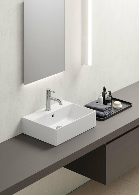 KUBE X keramické umyvadlo 50x37cm, broušená spodní hrana, bílá ExtraGlaze