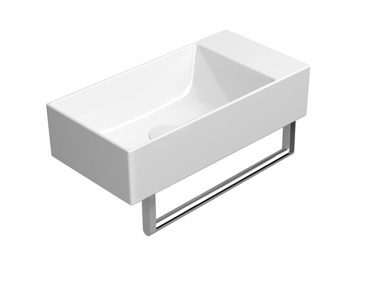 KUBE X keramické umývátko 50x25cm, bez otvoru, pravé/levé, bílá ExtraGlaze