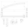 NORM čelní držák ručníků 80cm, pro umyvadlo 8644111, chrom