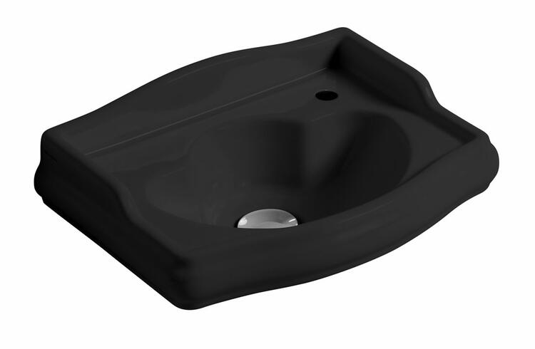 RETRO keramické umývátko 41x30cm, otvor pro baterii vpravo, černá mat