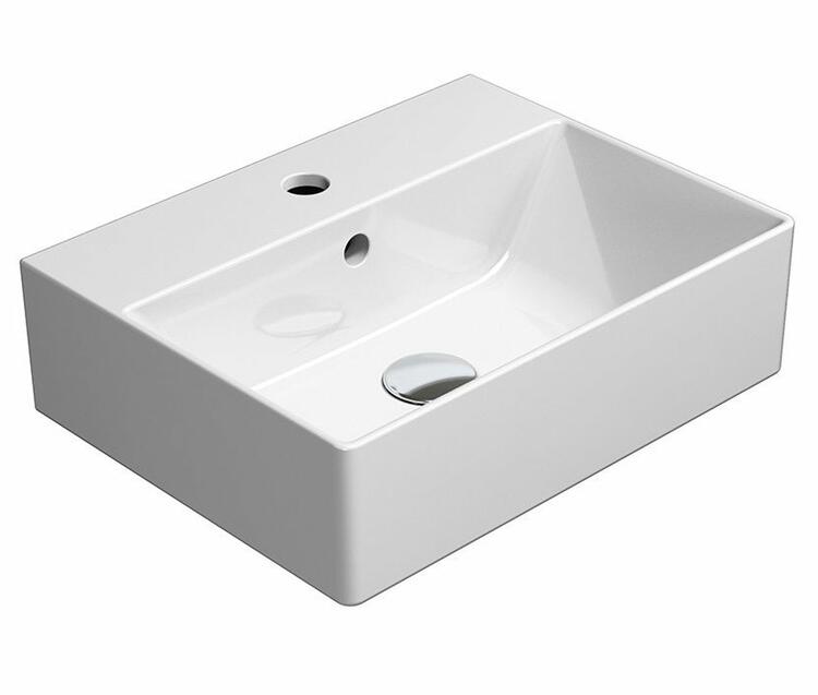KUBE X keramické umyvadlo 45x35cm, broušená spodní hrana, bílá mat