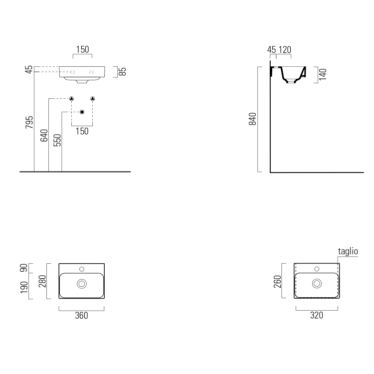 Keramické umývátko 36×28 cm bílá – GSI NUBES 96389011
