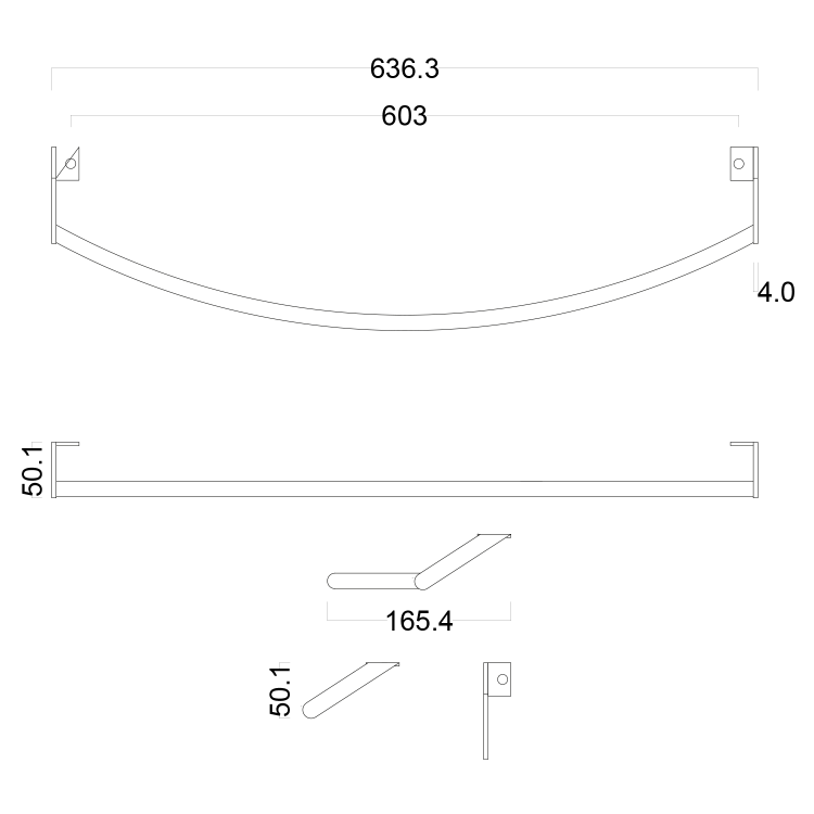 Čelní držák ručníků 82 cm chrom – GSI Pura PAPR82