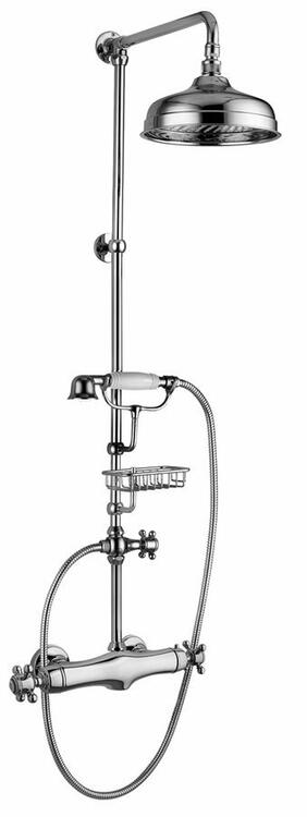 SASSARI sprchový sloup s termostatickou baterií, mýdlenka, 1200mm, chrom