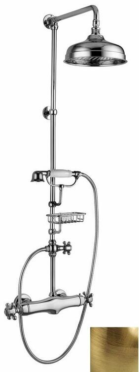 SASSARI sprchový sloup s termostatickou baterií, mýdlenka, 1200mm, bronz