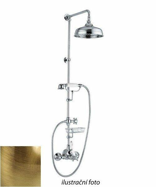 SASSARI sprchový sloup s termostatickou baterií, mýdlenka, 1250mm, bronz