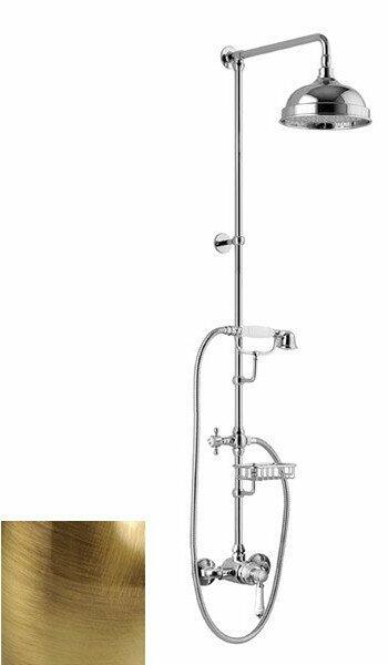 VIENNA sprchový sloup s pákovou baterií, mýdlenka, 1291mm, bronz