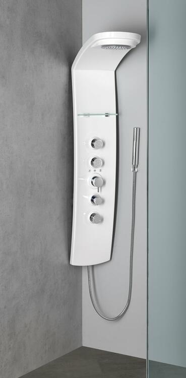 LUK termostatický sprchový panel rohový 250x1300mm, bílá