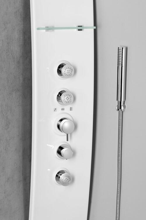 Termostatický sprchový panel rohový bílá – Polysan Luk 80325