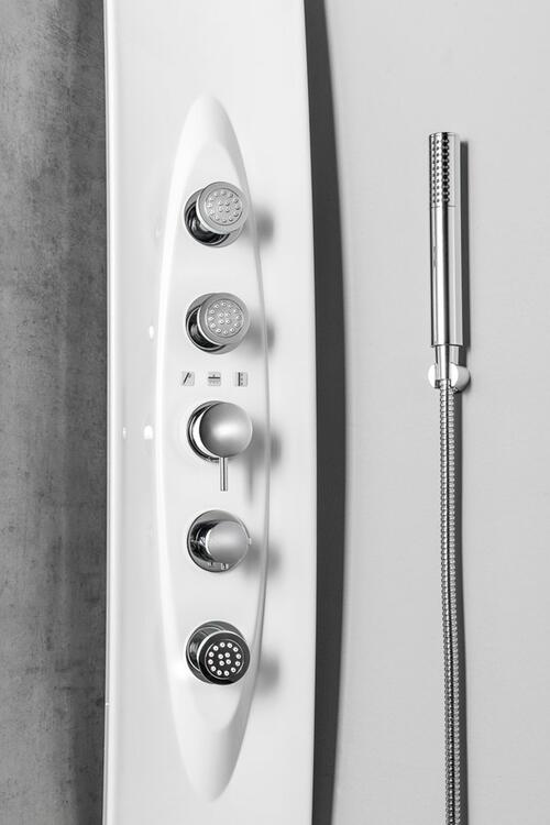 MOLA termostatický sprchový panel rohový 210x1300mm, bílá