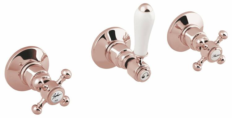 Sprchová podomítková baterie se 2 výstupy růžové zlato – Sapho ANTEA SET305-107