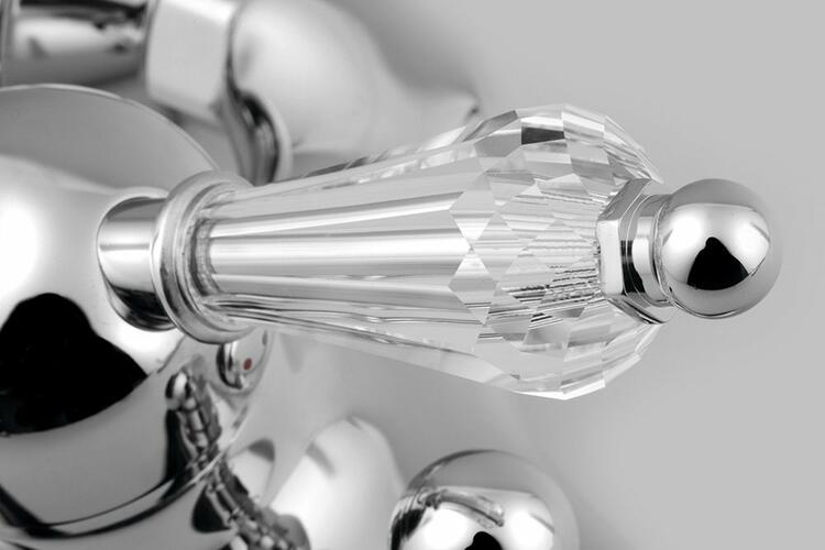 KIRKÉ CRYSTAL nástěnná vanová baterie, páčka krystal, chrom